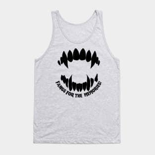 Fangs for the Memories Funny Halloween vampire graphic Tank Top